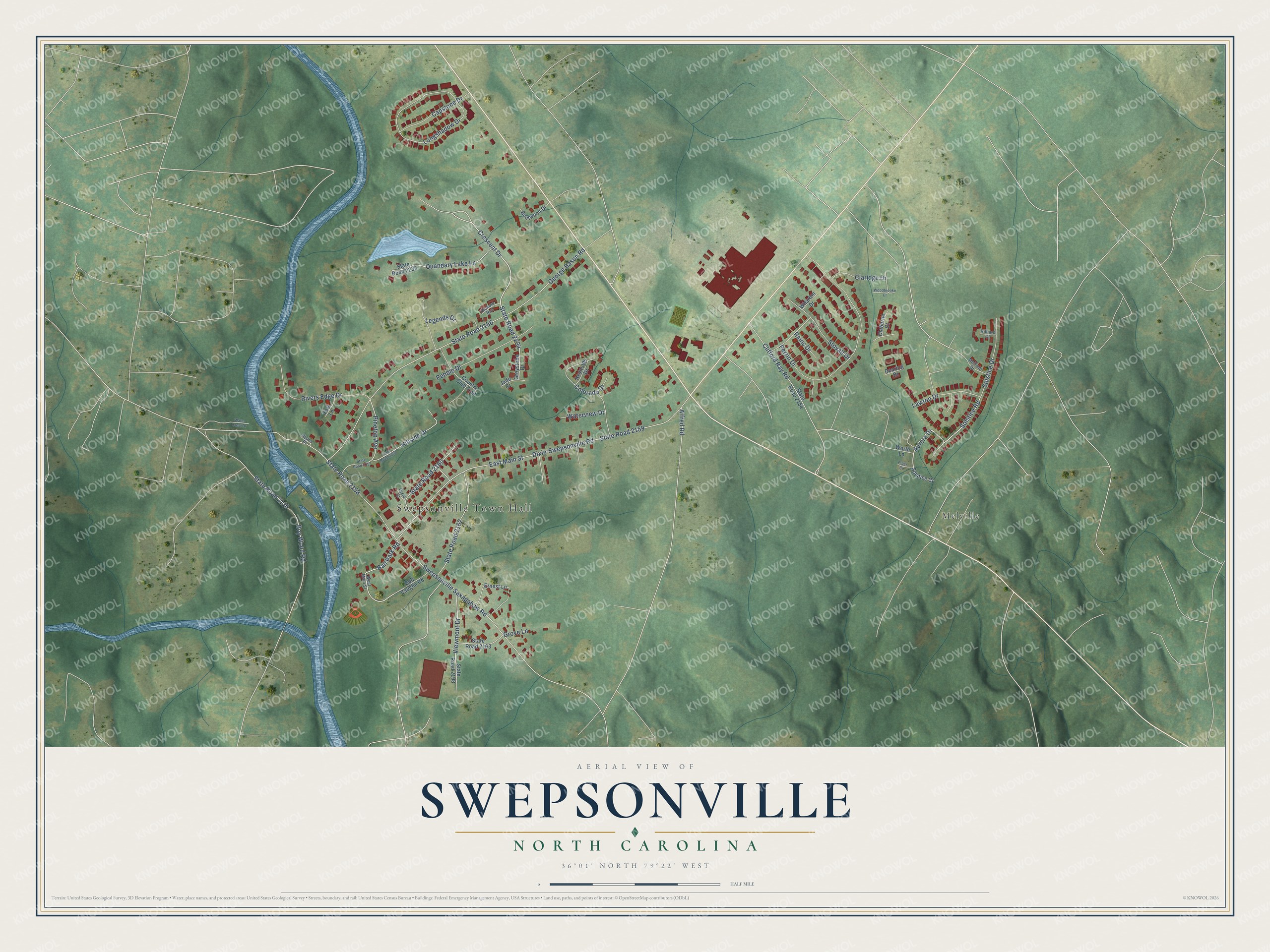 Watermarked full-map preview of Swepsonville, North Carolina