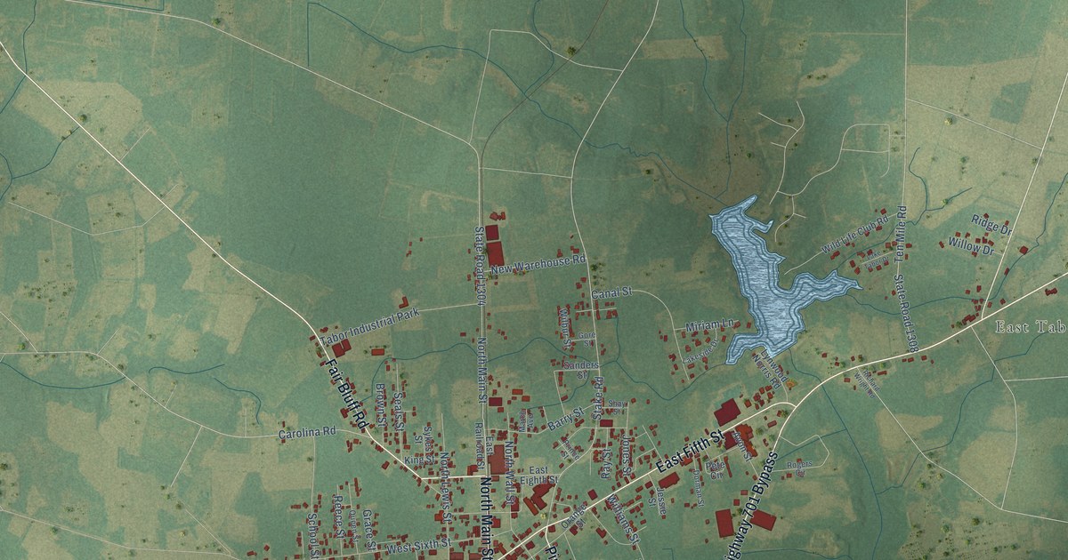 Map of Tabor City, North Carolina in 2026