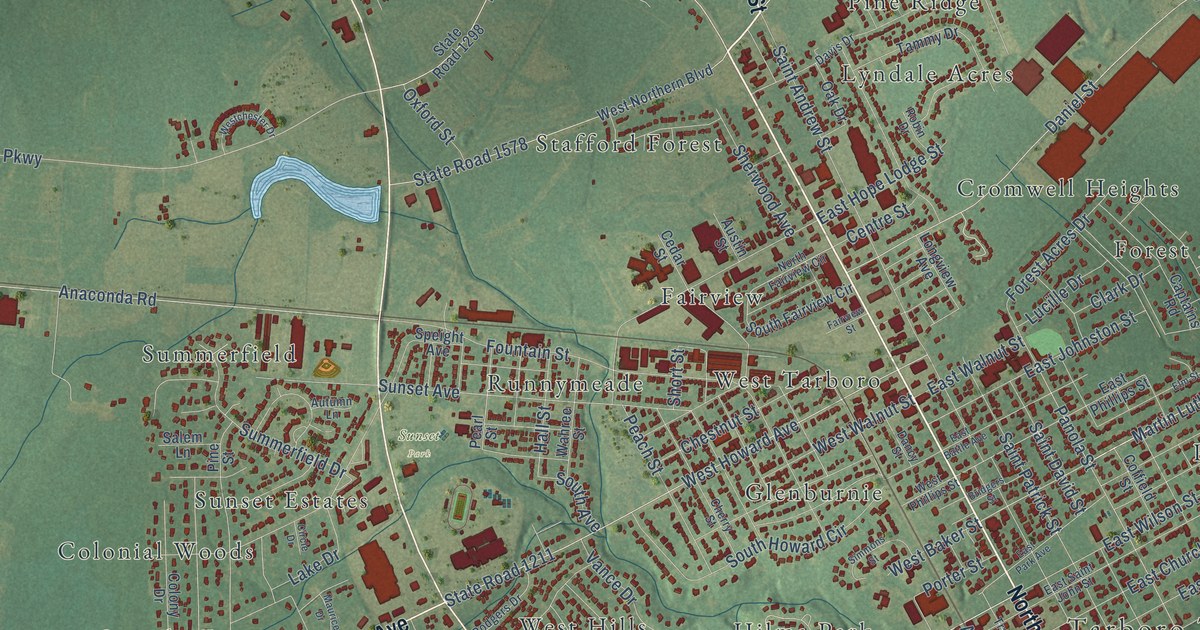 Map of Tarboro, North Carolina in 2026