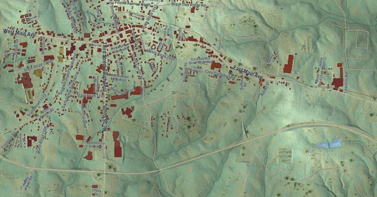 Map of Taylorsville, North Carolina in 2026