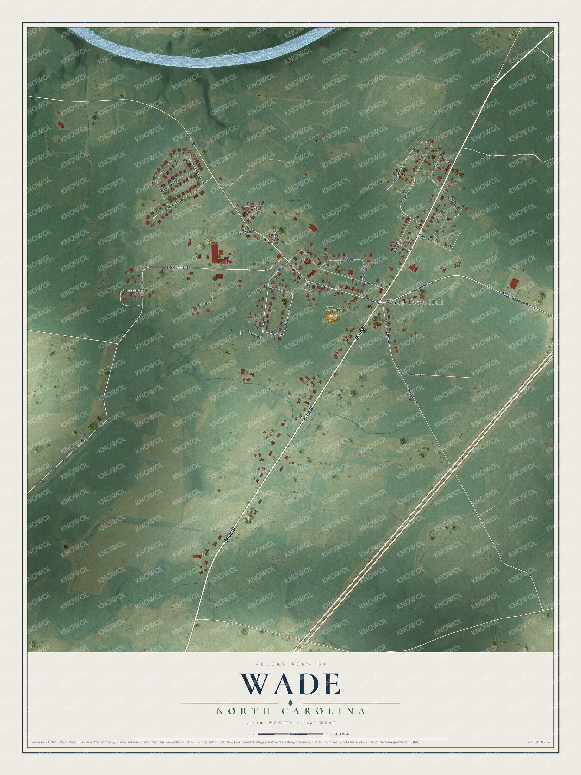 Watermarked full-map preview of Wade, North Carolina