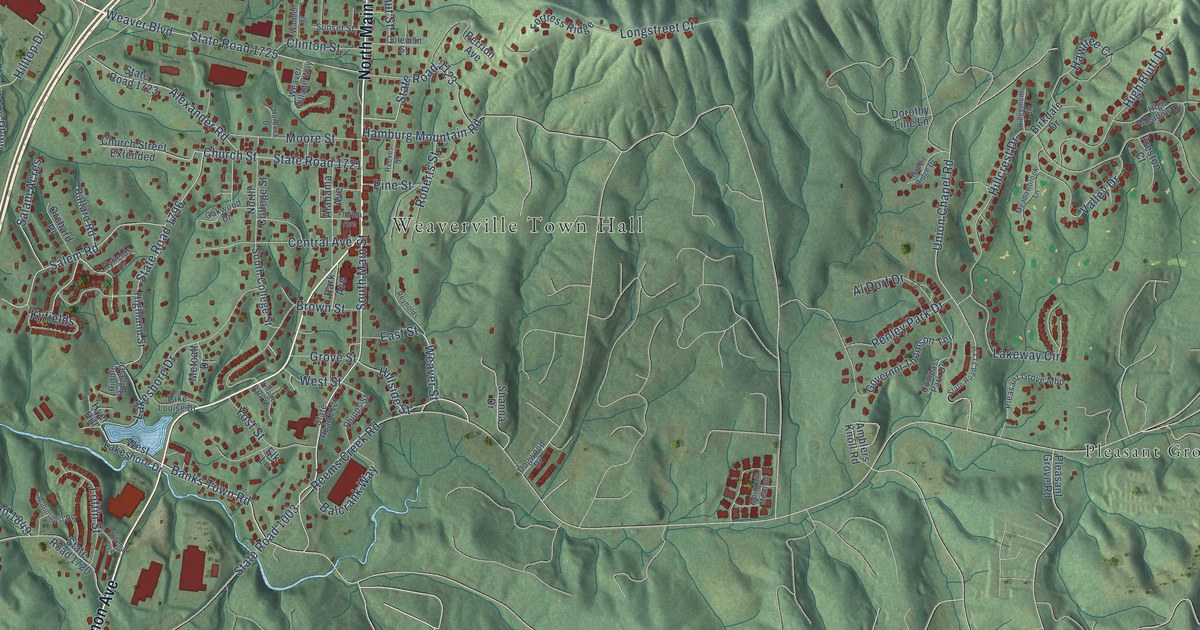 Map of Weaverville, North Carolina in 2026