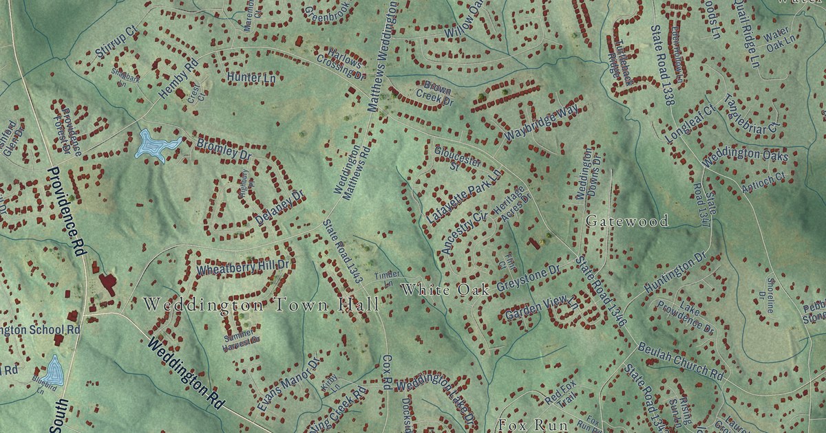Map of Weddington, North Carolina in 2026