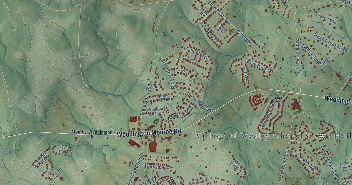 Map of Wesley Chapel, North Carolina in 2026