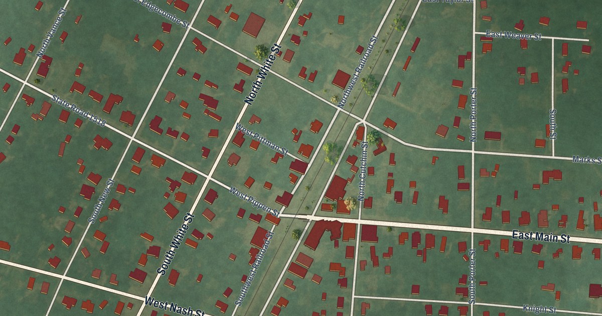 Map of Whitakers, North Carolina in 2026