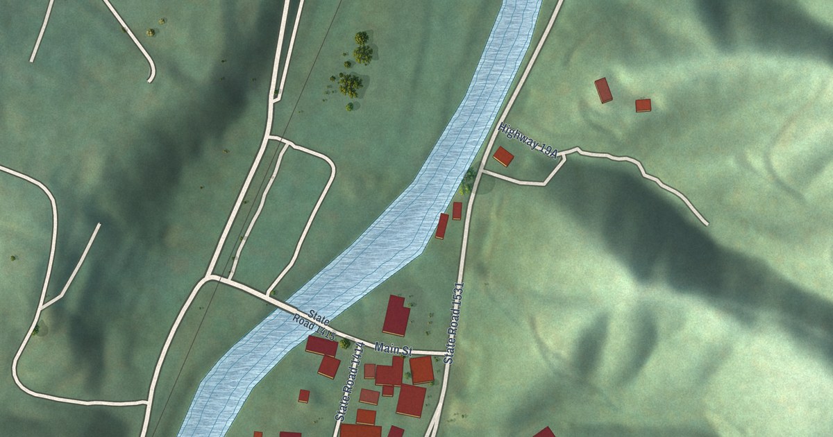 Map of Whittier, North Carolina in 2026