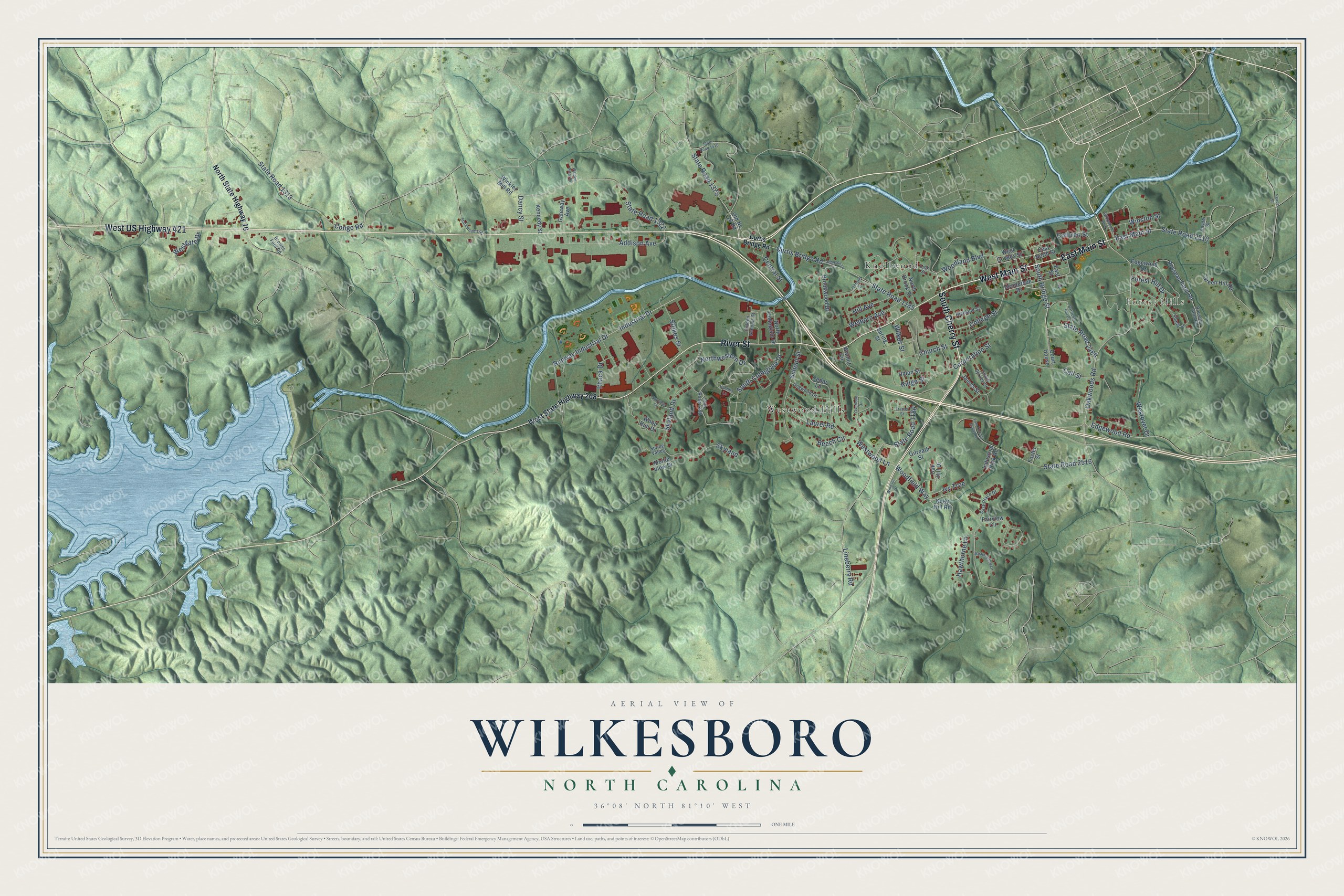 Watermarked full-map preview of Wilkesboro, North Carolina