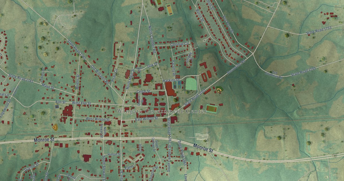Map of Wingate, North Carolina in 2026