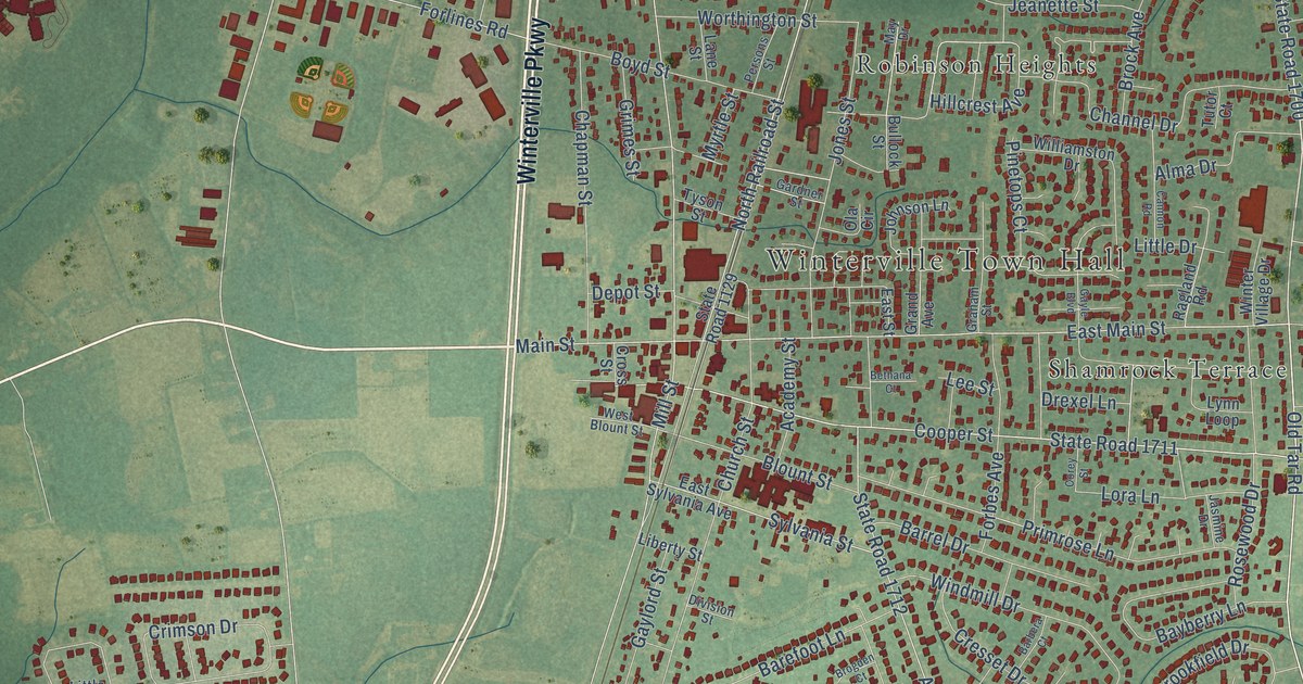Map of Winterville, North Carolina in 2026