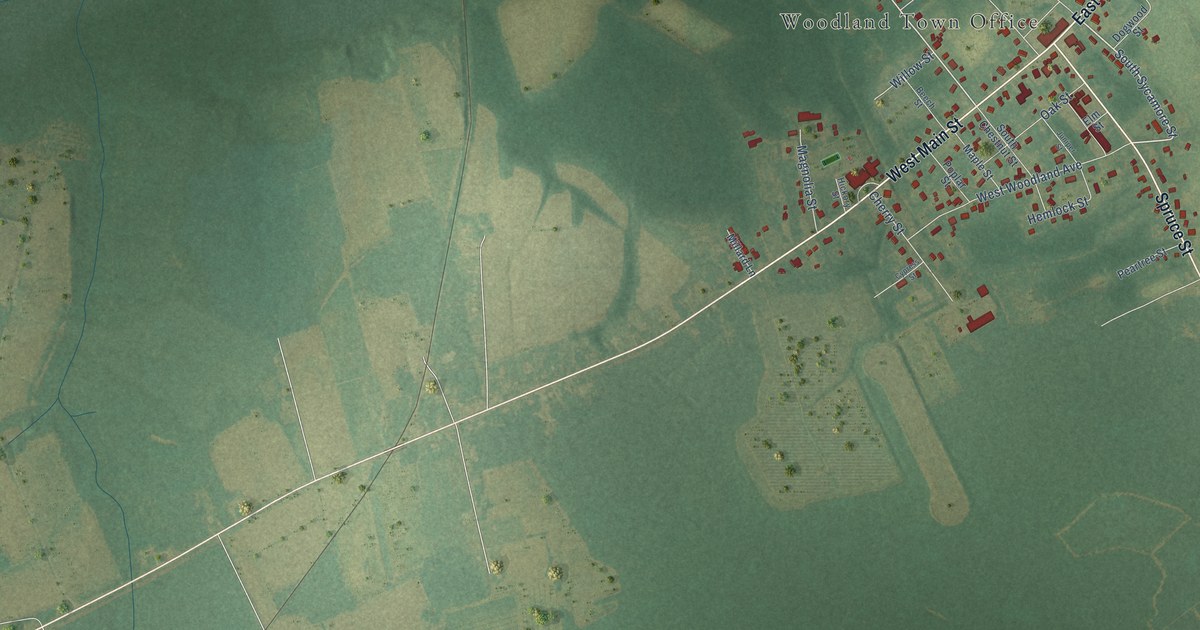 Map of Woodland, North Carolina in 2026