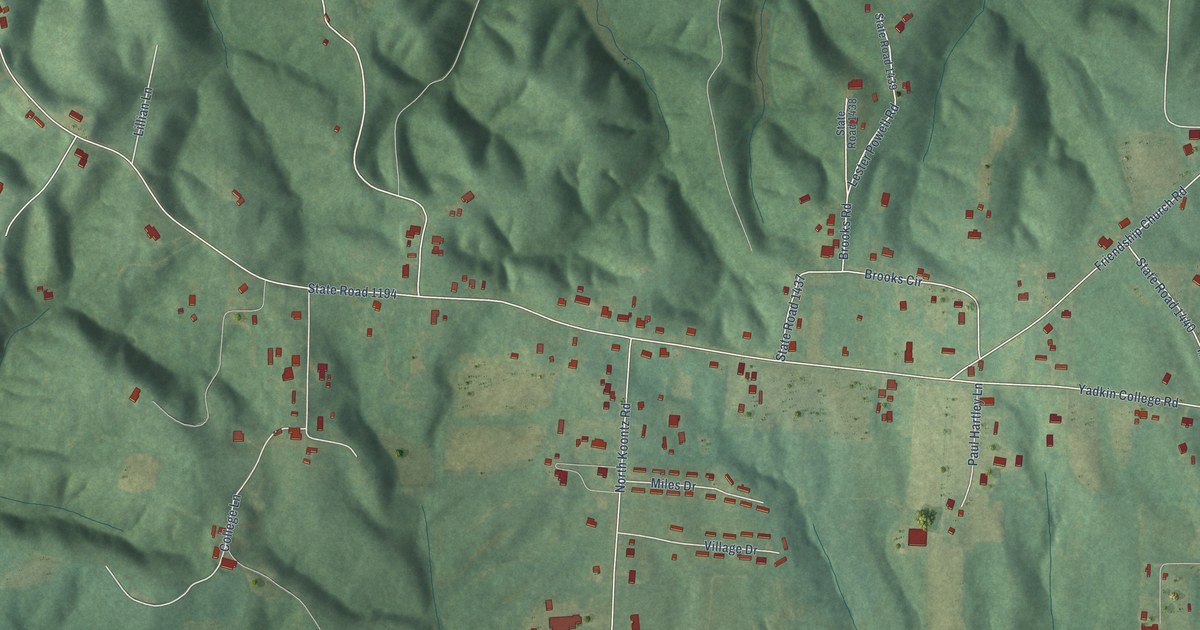 Map of Yadkin College, North Carolina in 2026