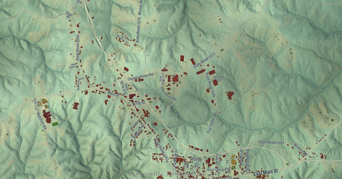 Map of Yanceyville, North Carolina in 2026