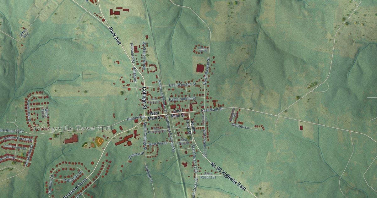 Map of Youngsville, North Carolina in 2026