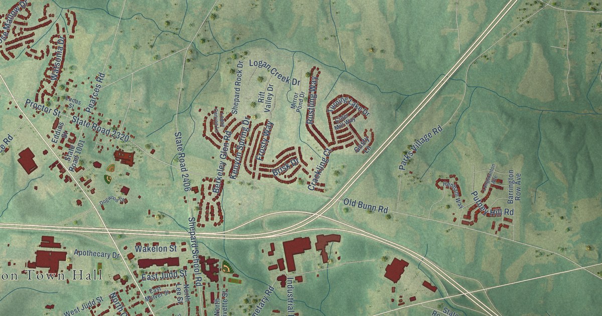 Map of Zebulon, North Carolina in 2026