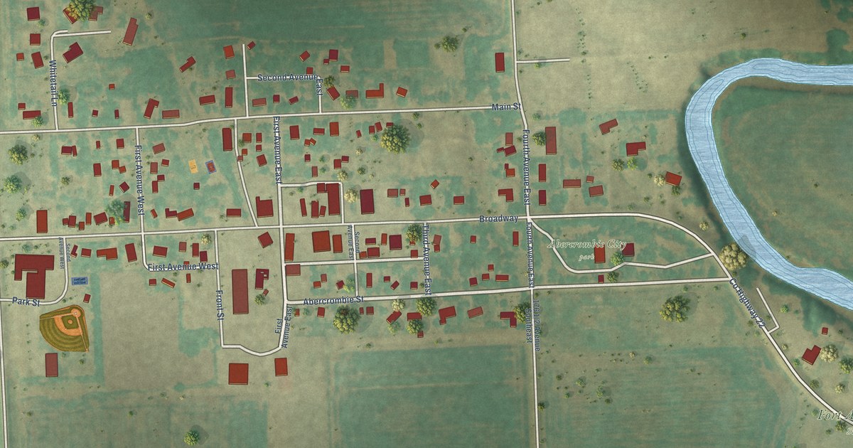 Map of Abercrombie, North Dakota in 2026