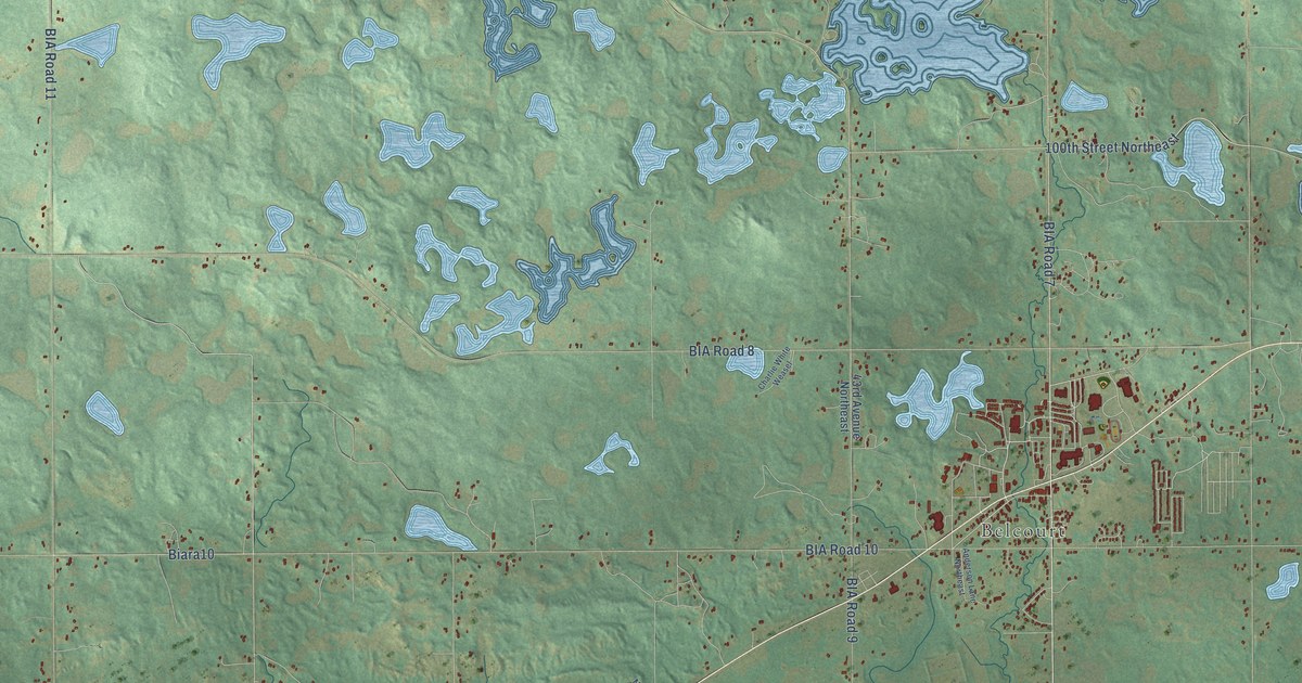 Map of Turtle Mountain Reservation, North Dakota in 2026