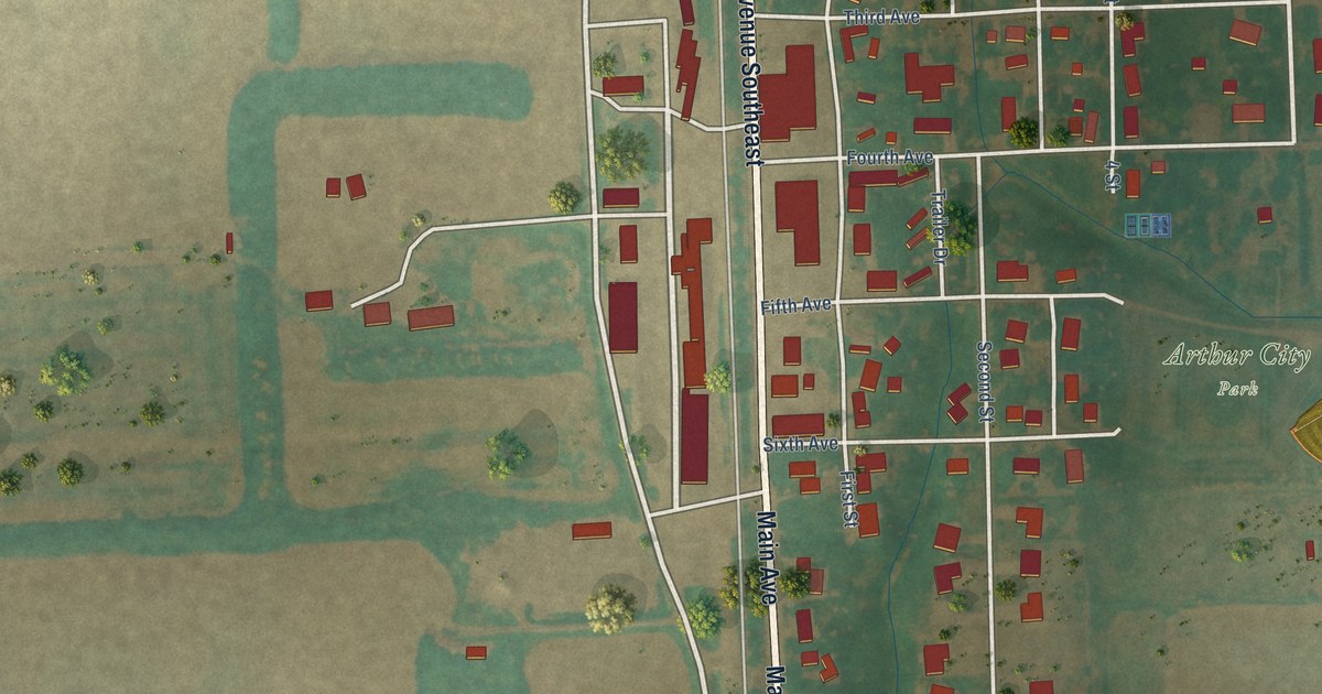 Map of Arthur, North Dakota in 2026