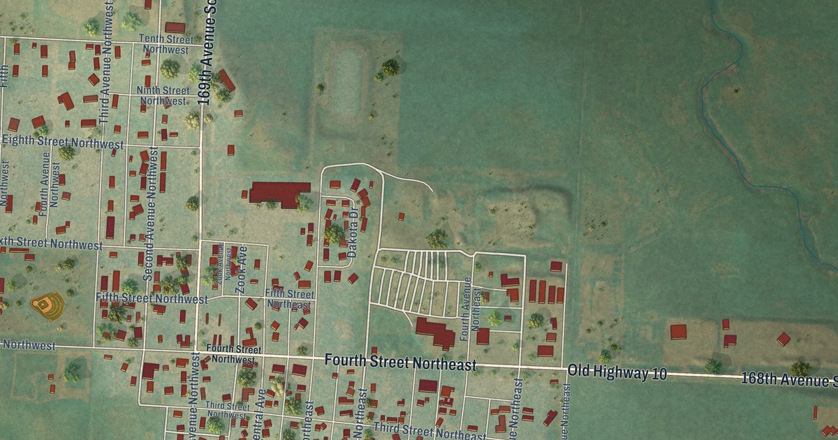 Map of Beach, North Dakota in 2026