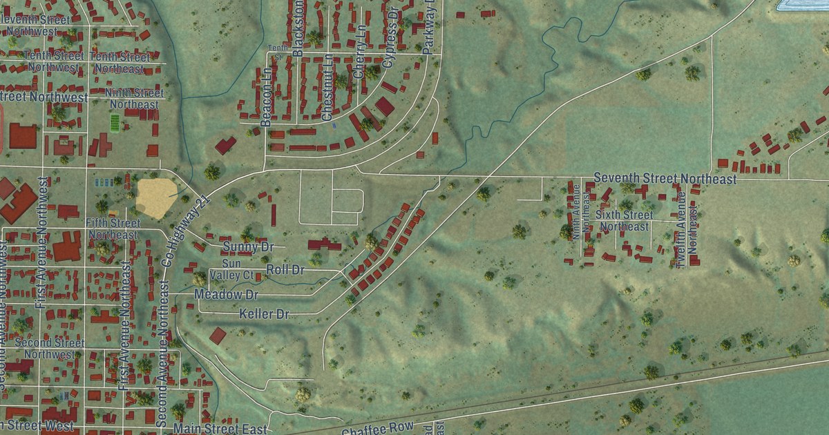 Map of Beulah, North Dakota in 2026