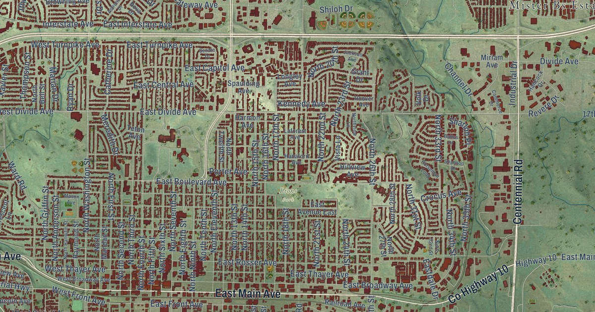 Map of Bismarck, North Dakota in 2026