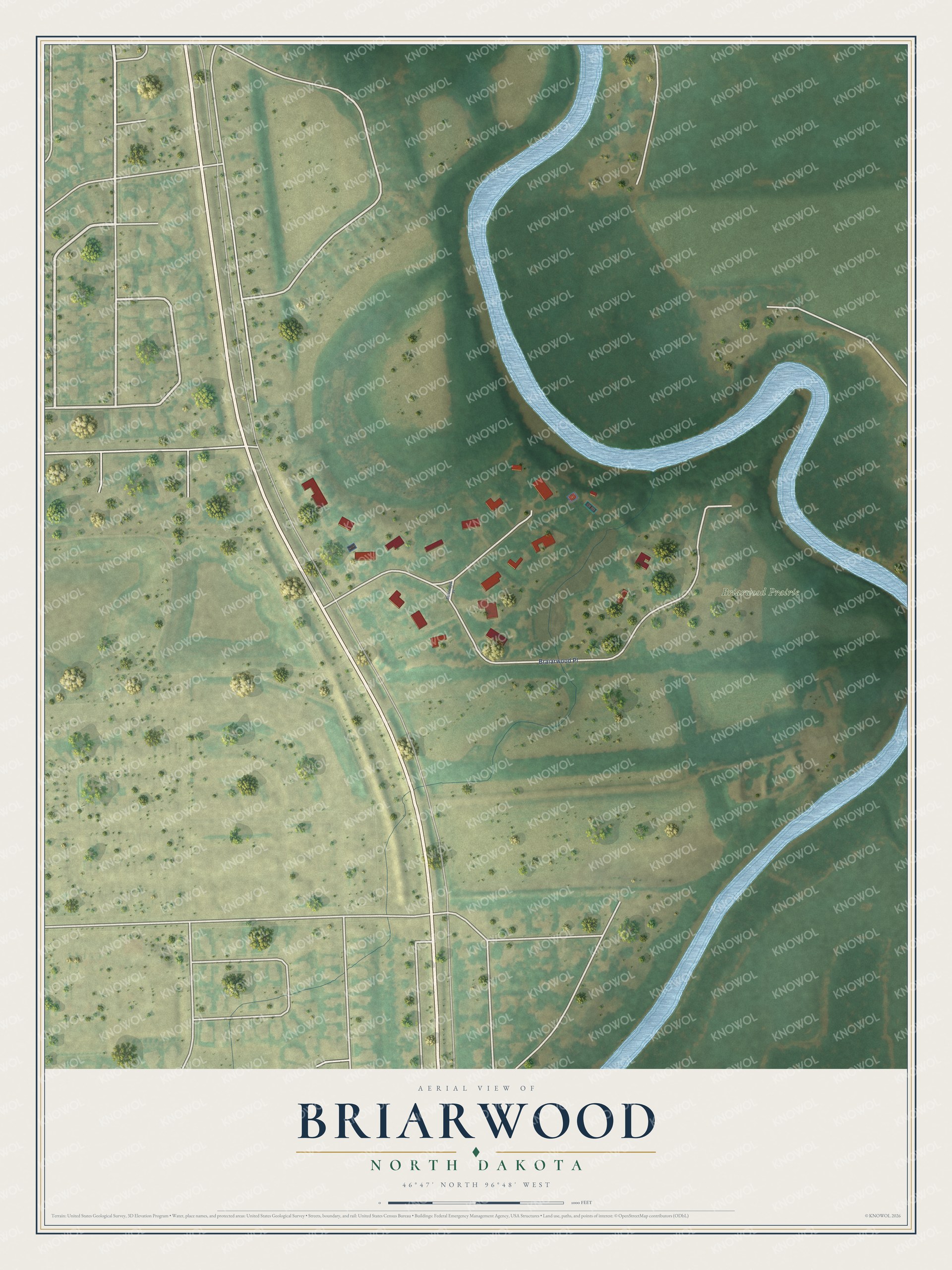 Watermarked full-map preview of Briarwood, North Dakota