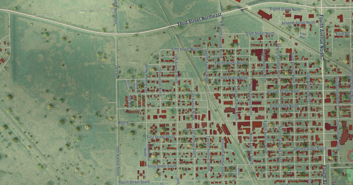 Map of Carrington, North Dakota in 2026