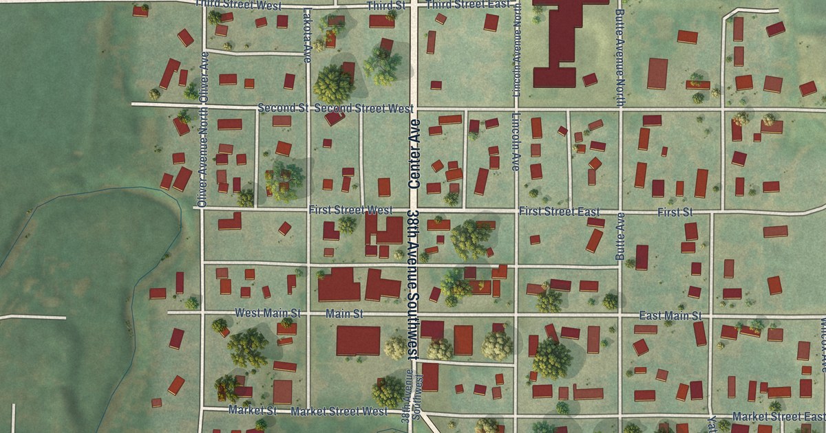 Map of Center, North Dakota in 2026