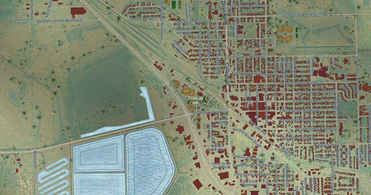 Map of Devils Lake, North Dakota in 2026