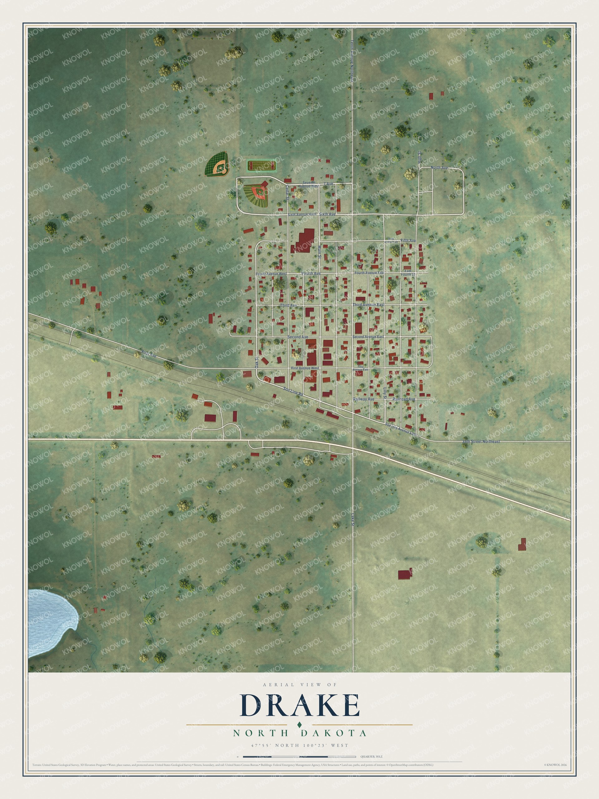 Watermarked full-map preview of Drake, North Dakota