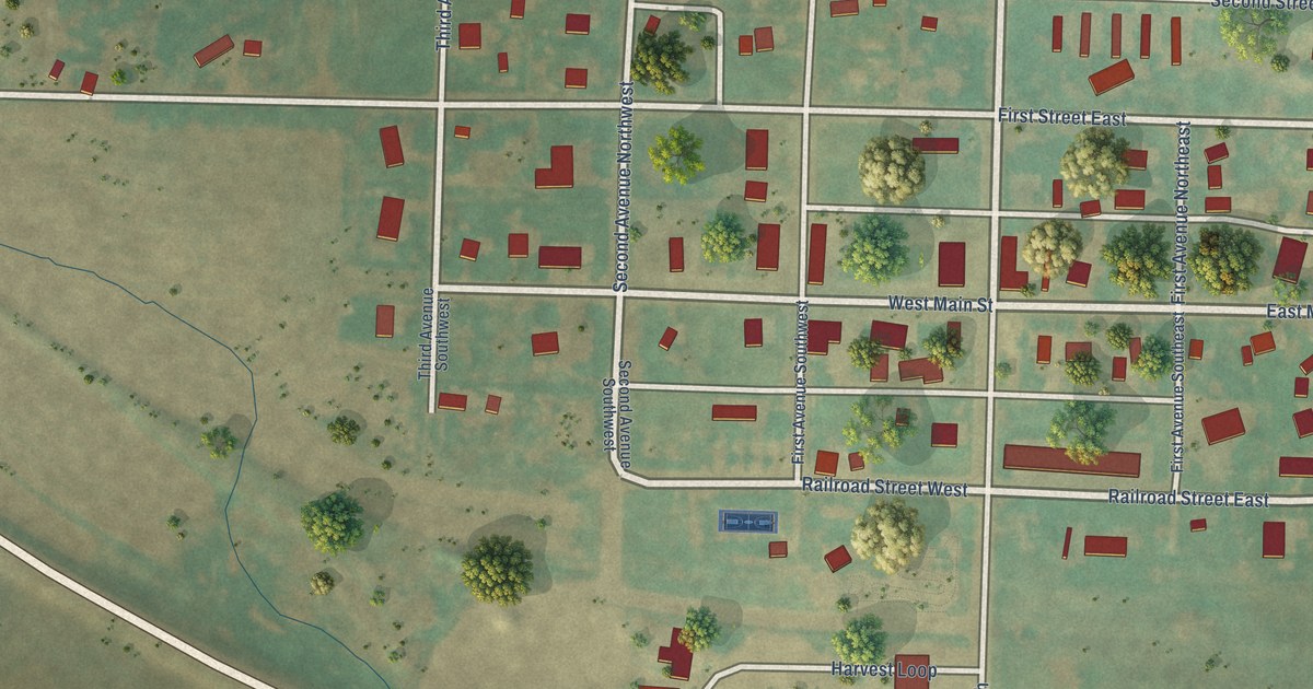 Map of Dunn Center, North Dakota in 2026