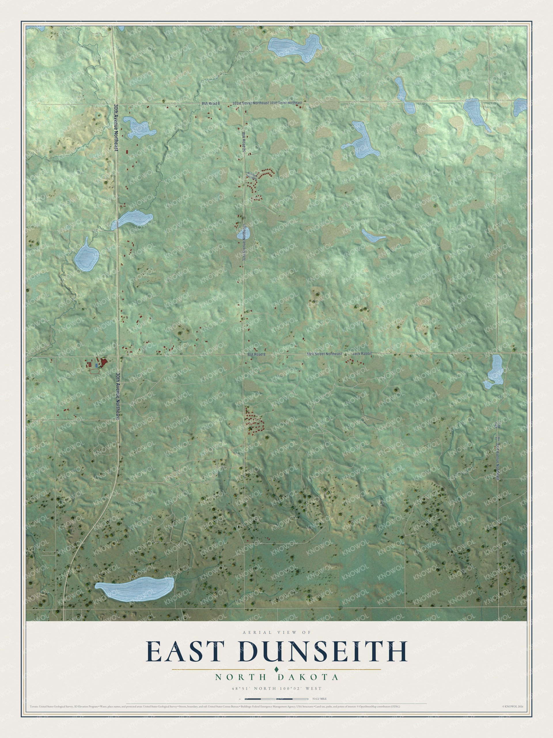 Watermarked full-map preview of East Dunseith, North Dakota