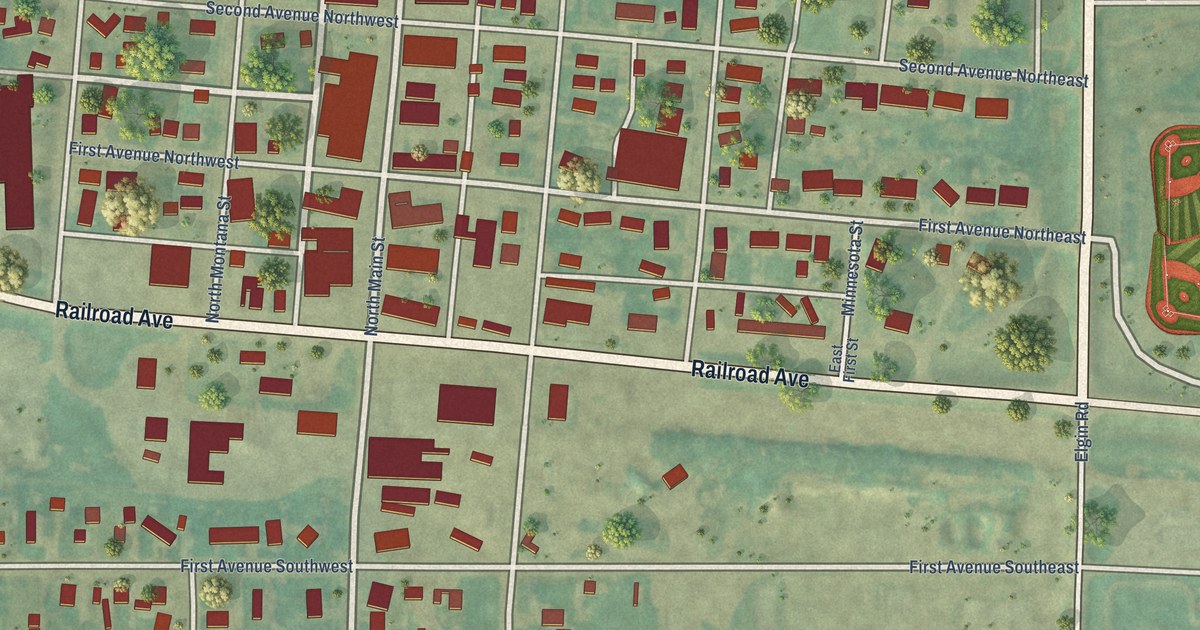 Map of Elgin, North Dakota in 2026