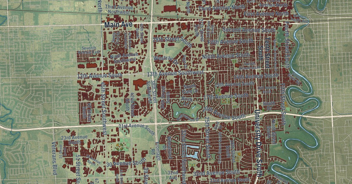 Map of Fargo, North Dakota in 2026