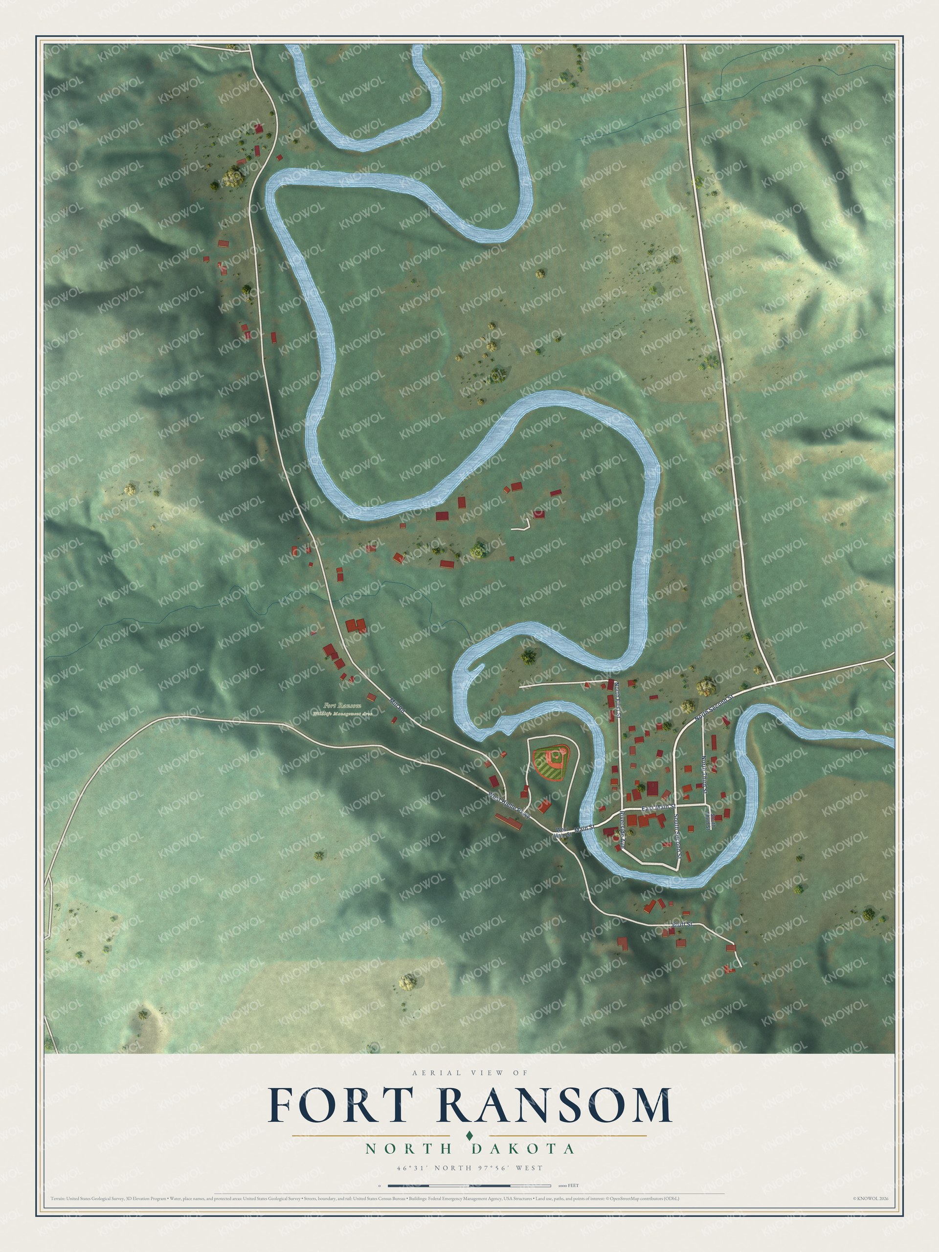 Watermarked full-map preview of Fort Ransom, North Dakota