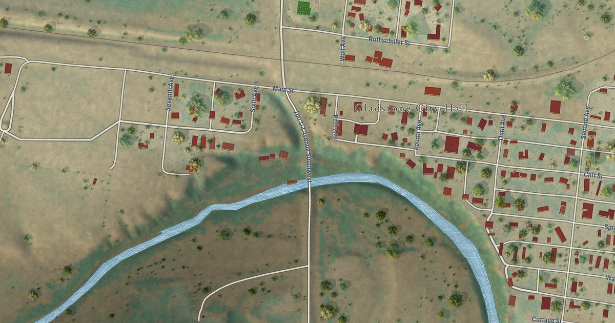Map of Gladstone, North Dakota in 2026