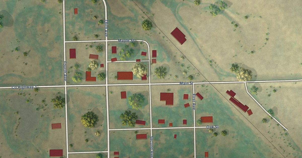 Map of Hampden, North Dakota in 2026