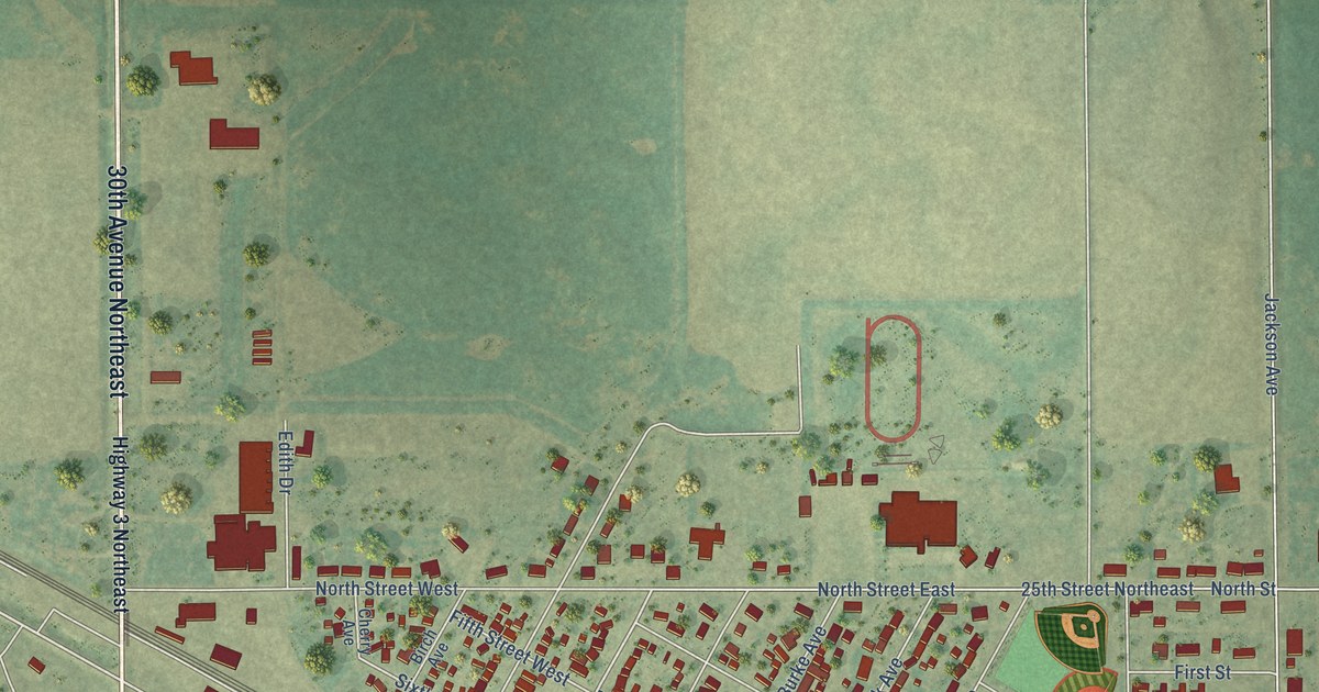 Map of Harvey, North Dakota in 2026