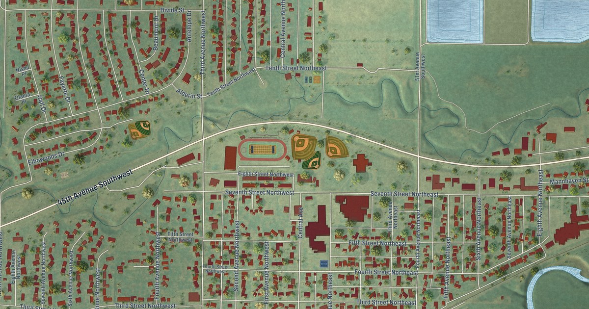 Map of Hazen, North Dakota in 2026