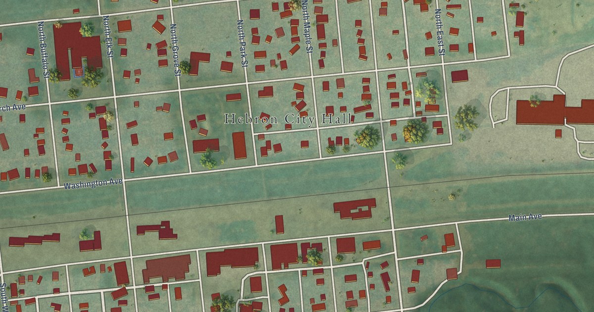 Map of Hebron, North Dakota in 2026