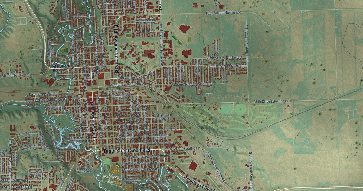 Map of Jamestown, North Dakota in 2026