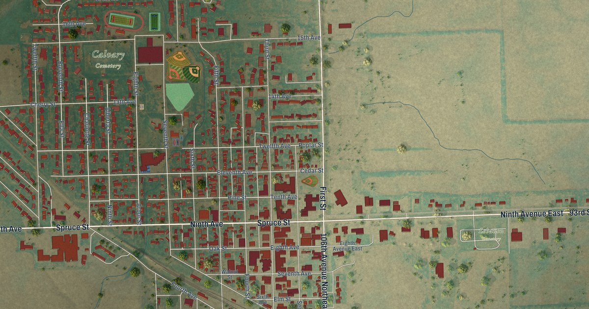 Map of Langdon, North Dakota in 2026