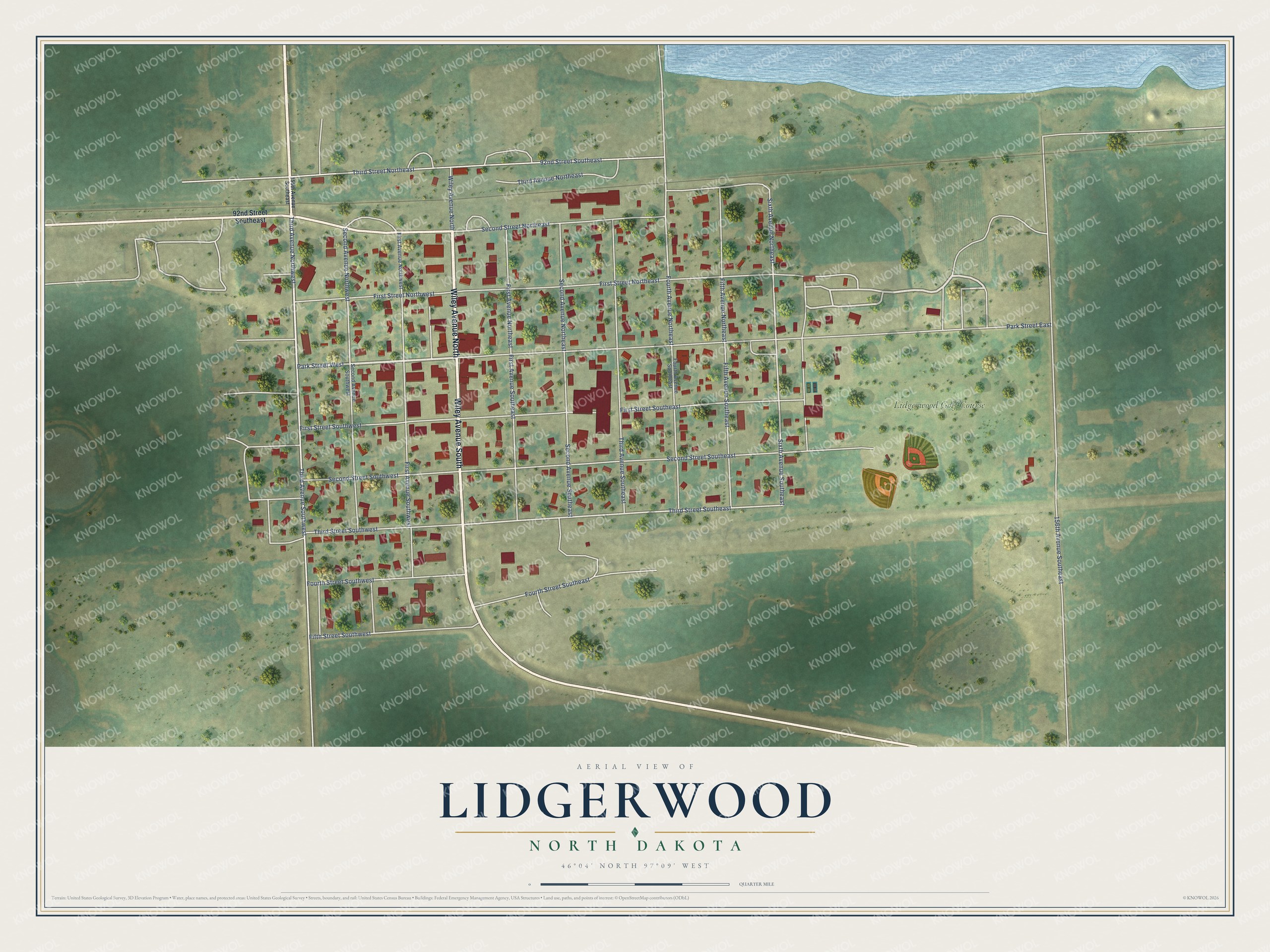 Watermarked full-map preview of Lidgerwood, North Dakota
