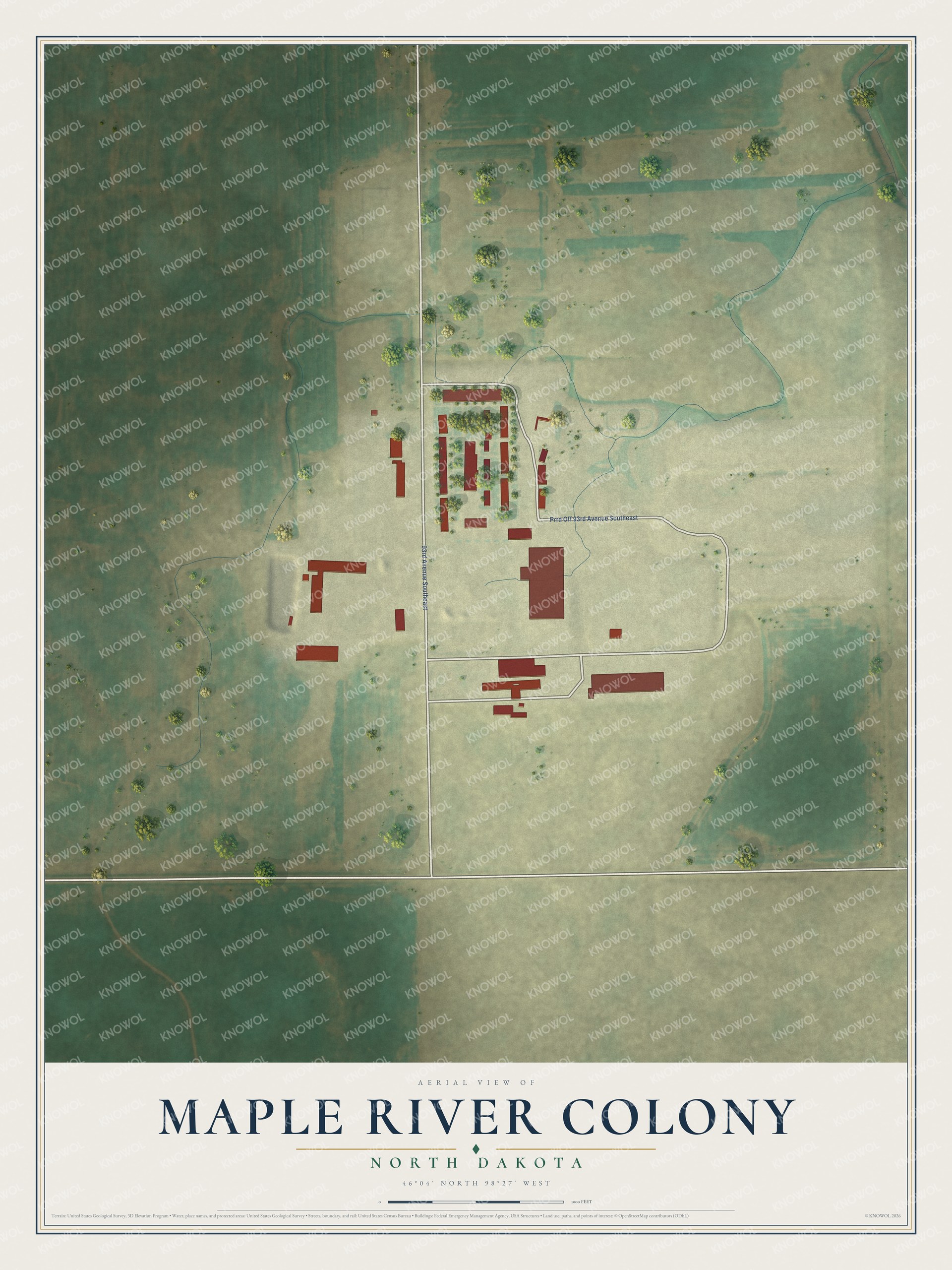 Watermarked full-map preview of Maple River Colony, North Dakota