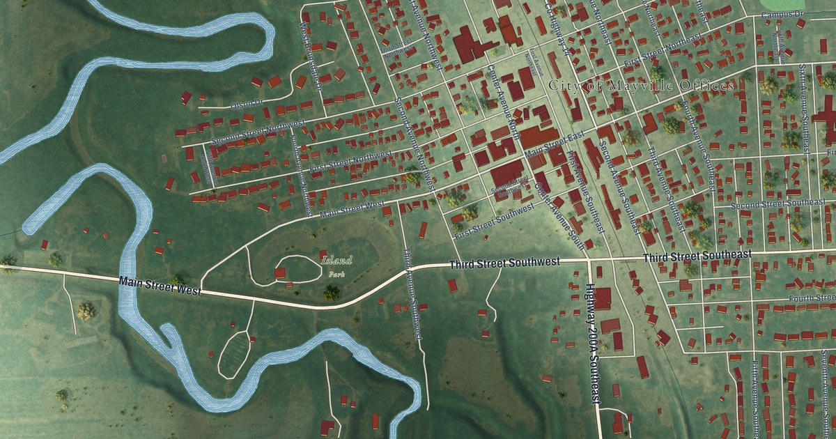 Map of Mayville, North Dakota in 2026