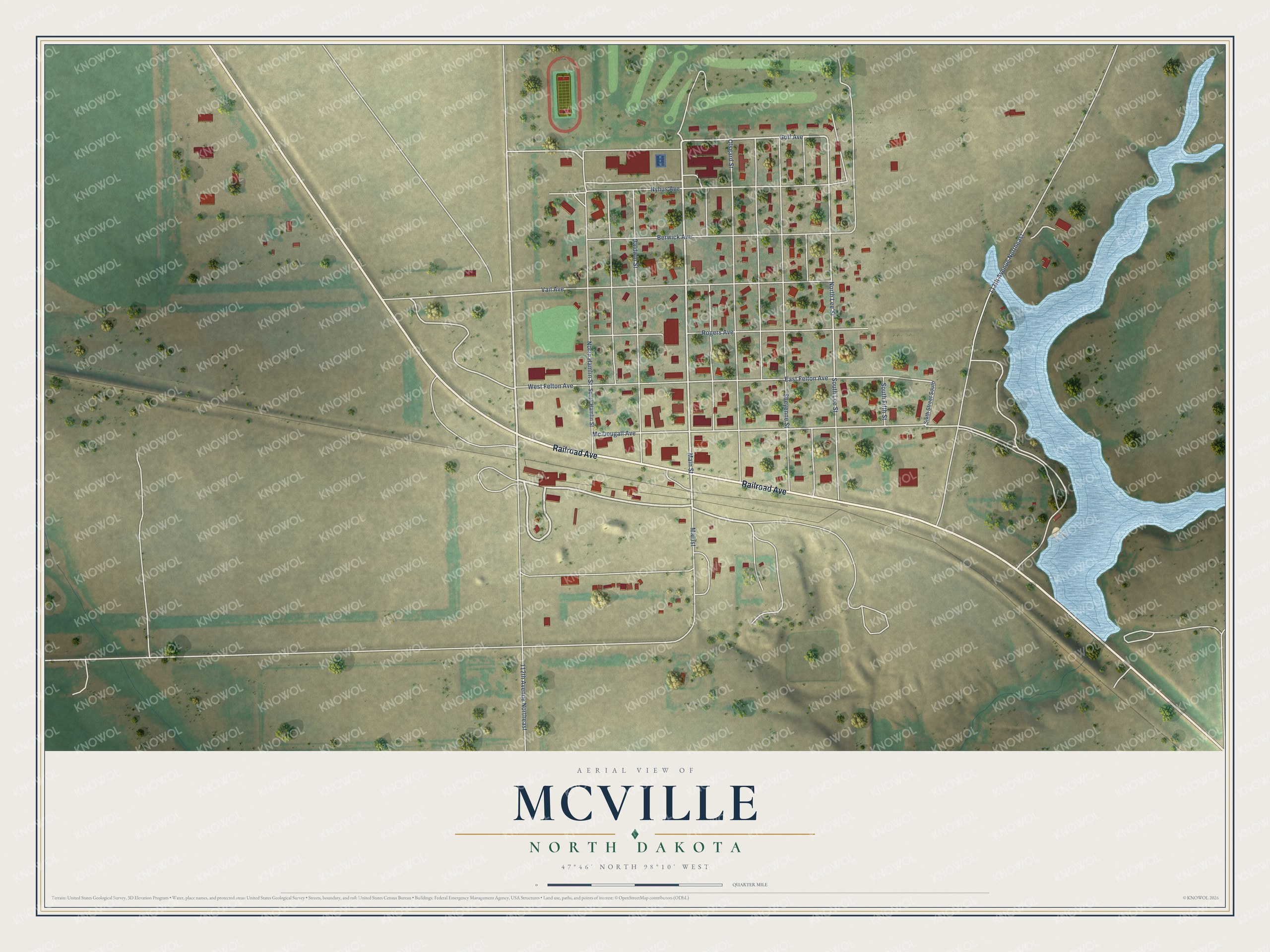 Watermarked full-map preview of McVille, North Dakota