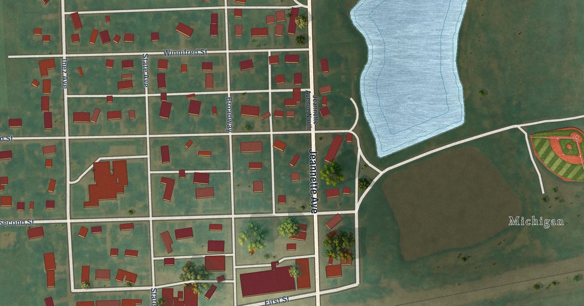 Map of Michigan City, North Dakota in 2026