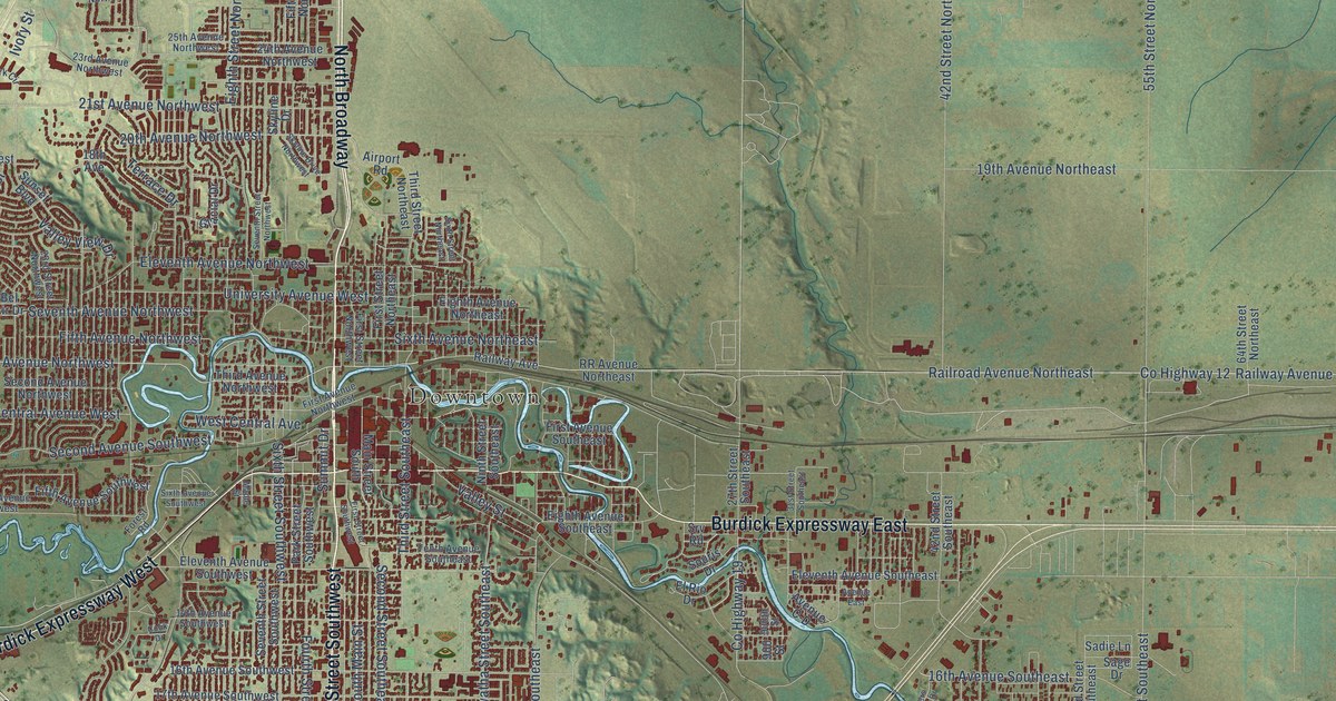 Map of Minot, North Dakota in 2026