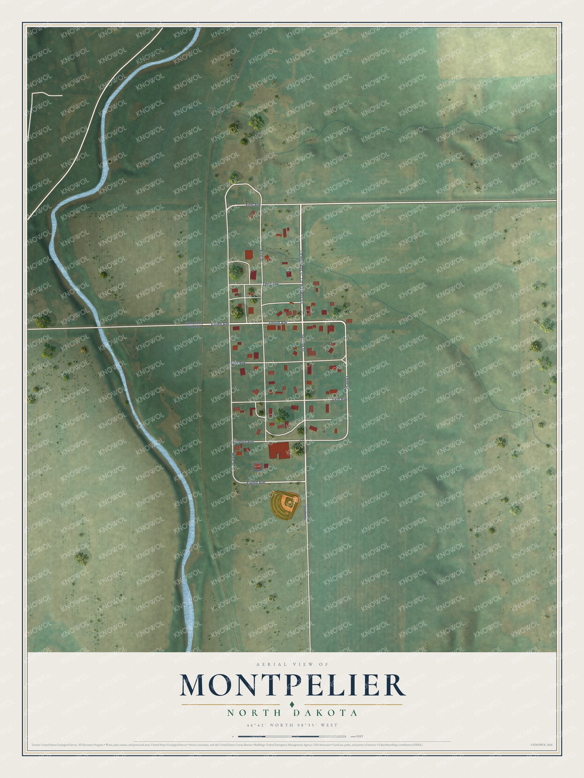 Watermarked full-map preview of Montpelier, North Dakota