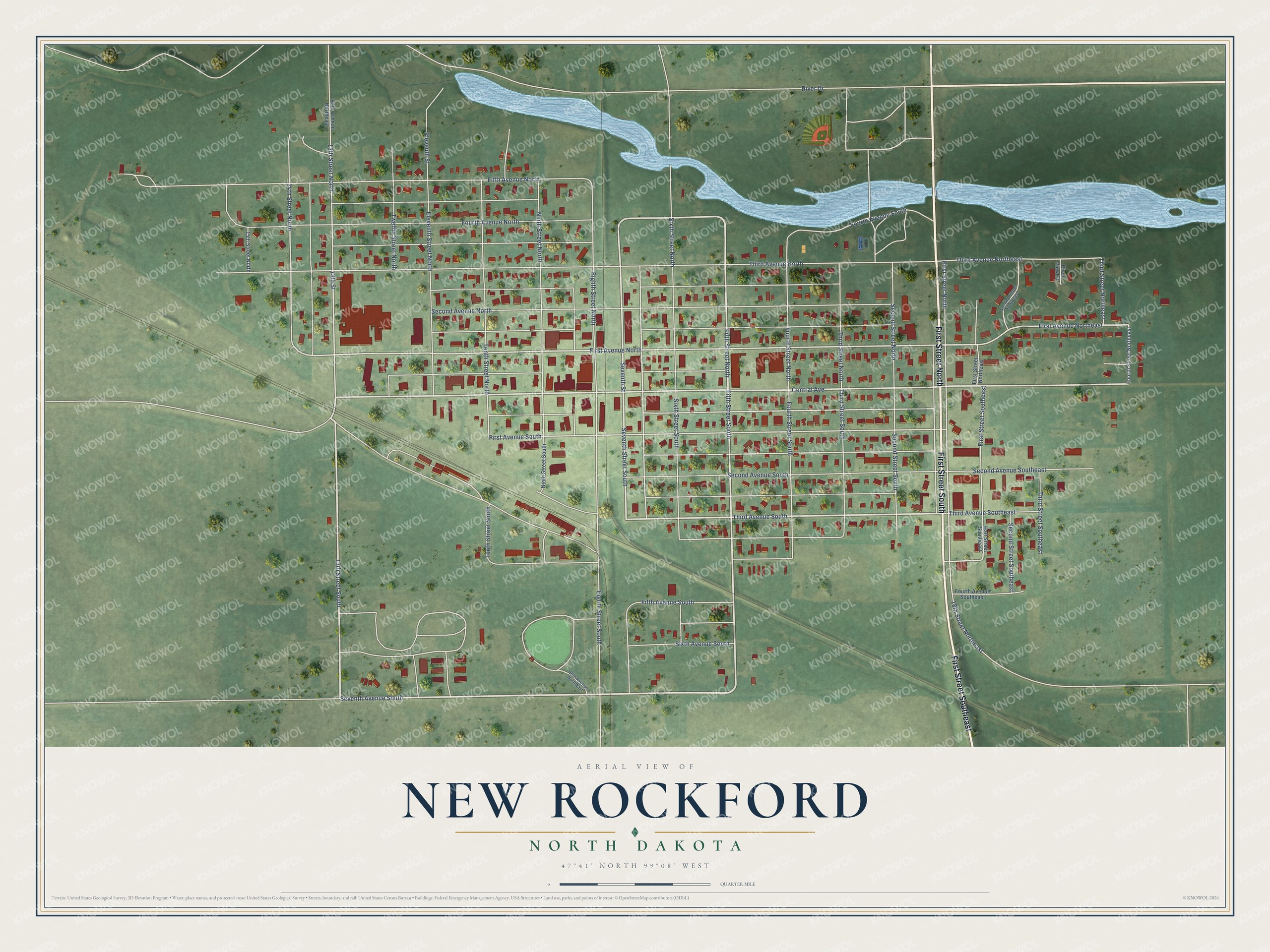 Watermarked full-map preview of New Rockford, North Dakota