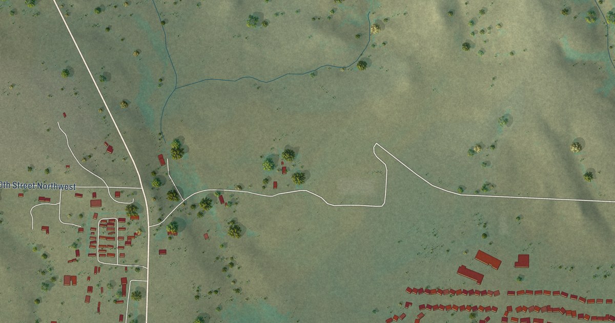 Map of New Town, North Dakota in 2026